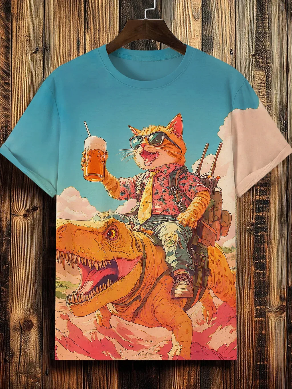 الحيوان القط المطبوعة تي شيرت قصيرة الأكمام مضحك تيز القمم ثلاثية الأبعاد طباعة س الرقبة بلايز حفلة الصيف ملابس للرجال عادية تأثيري تيز