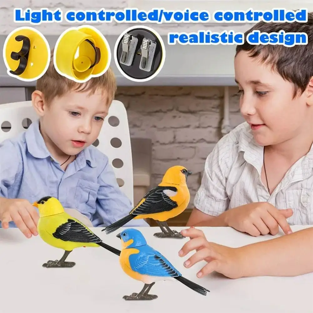 Creativity Fun Simulated Bird Voice Control Little Bird Electric Sensing Toy For Children Electronic Singing And Chirping B M3E6