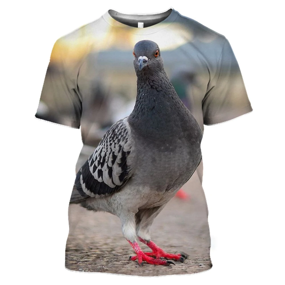 Wild Pigeon 3D Print Summer Men's T-shirt Casual Short Sleeve Oversized Pullover Fashion Streetwear Tee Tops Men Clothing