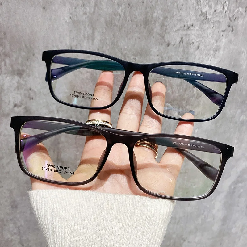 Ultra Light Comfortable And Spacious Men's Eyeglass Frame Square TR Anti Blue Light Optical Prescription Glasses Male 12769