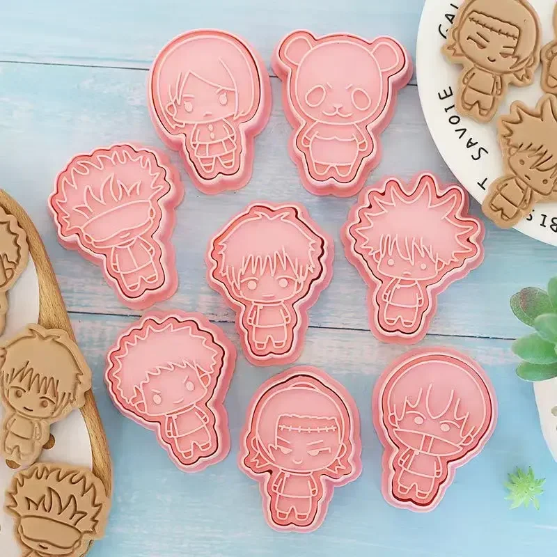 Anime Demon Slayer Cookie Cutters Molds Set DIY Cartoon Cookie Stamp Pastry Tools Biscuit Mold for Baking Fondant Cutter