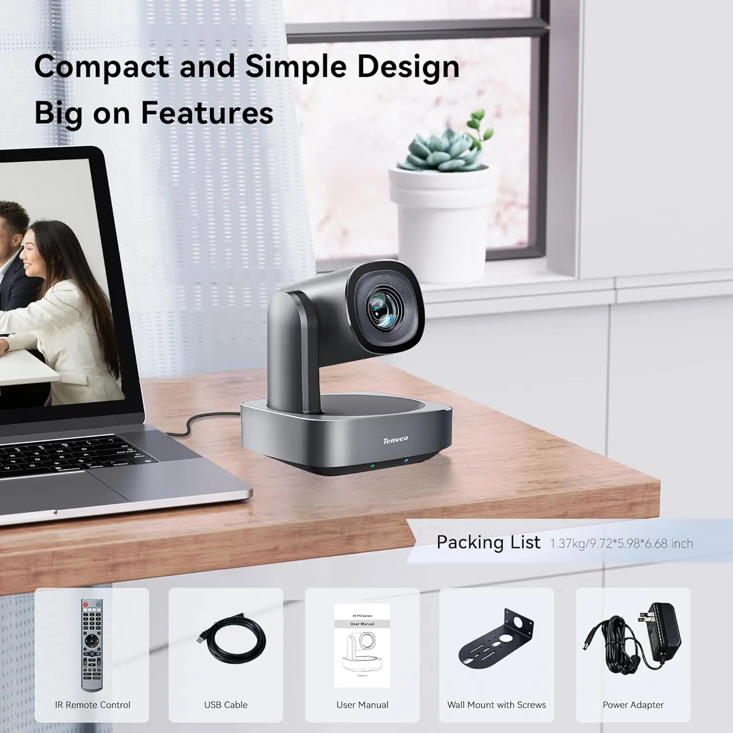 Tenveo-ptzビデオ会議用カメラ,vl20h,20倍ズーム,usb 3.0,hdmi,1080p