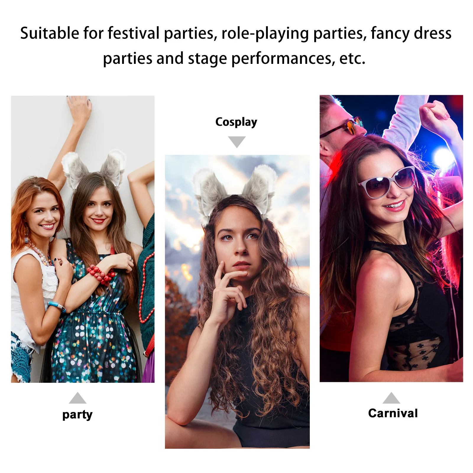 

2pcs Fox Ear Headbands Hair Hoops Bendable Photo Props Animal Shape Hair Accessories Multipurpose Costume Headdresses