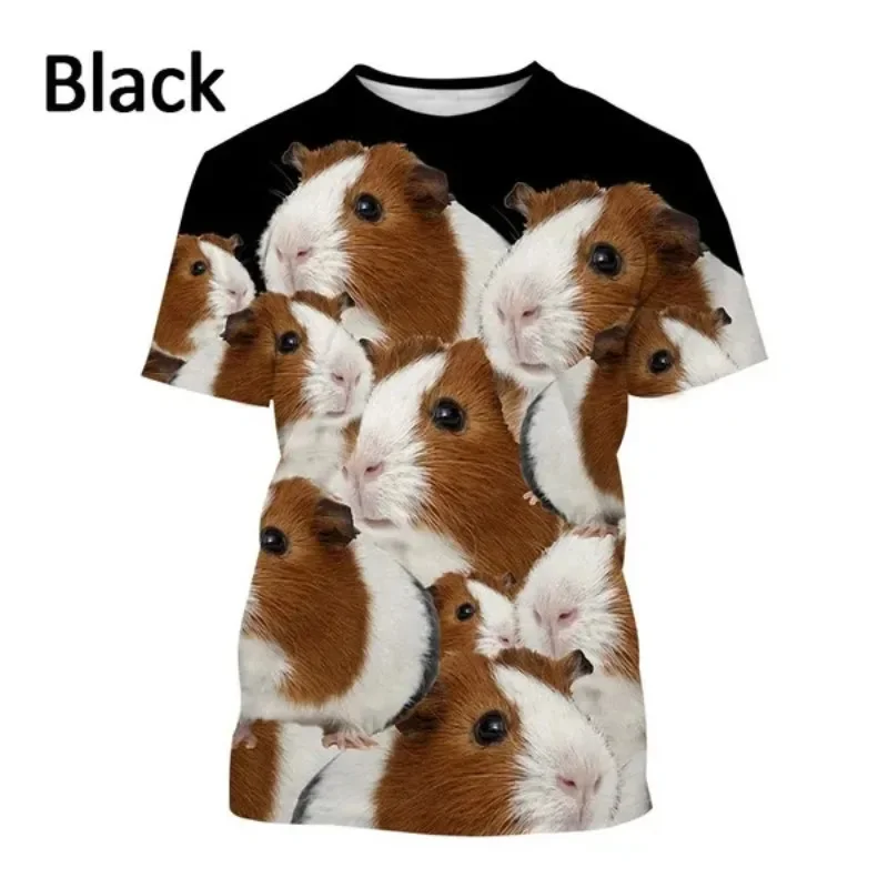 New Summer 3D Animal Guinea Pig Printed T Shirt Funny Animal Graphic T-shirts For Men Kid Cute Streetwear Tee Shirts Clothes Top