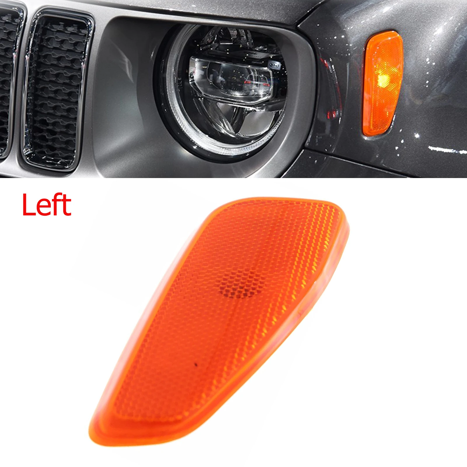 Car Left Side Marker Without Bulb For Jeep For Renegade 2015-2023 68256050AA CH2550134 Plastic Front Driver Left Car Side Marker