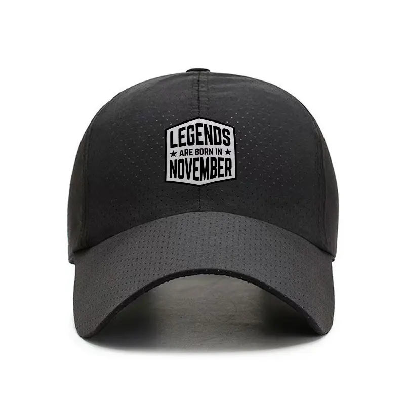 November Legends Are Born In November Quick Dry Baseball Cap Black Breathable Adjustable Hat