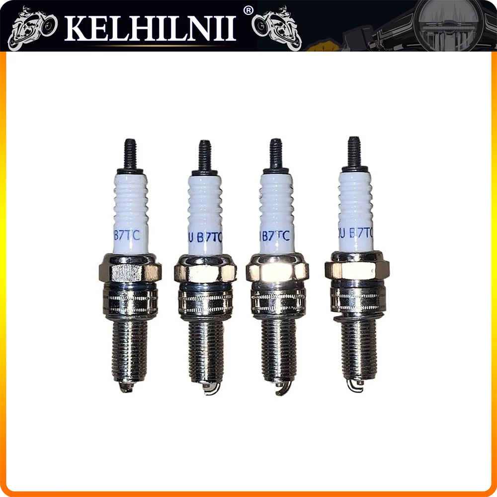 B7TC Spark Plug Motorcycle   For CR7EK CR7E C7E CR7EIX CR7EGP IU22 U22ESRN 94703-00353 G59C B7RIU 4 stroke M10 19mm 50-250cc