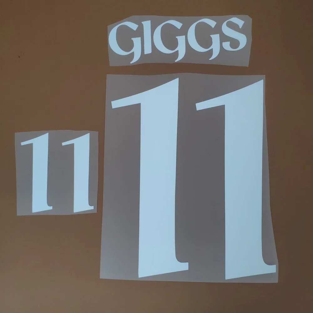 Super A Giggs 2004 home number font print, Hot stamping patches badges