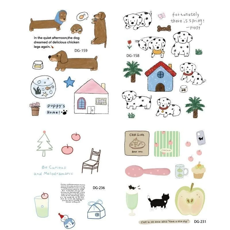 3D Cartoon Animal Stickers Cute DIY Scrapbook Stickers Jelly Candy Color Decal Cute Puff Phone Decals School Stationery