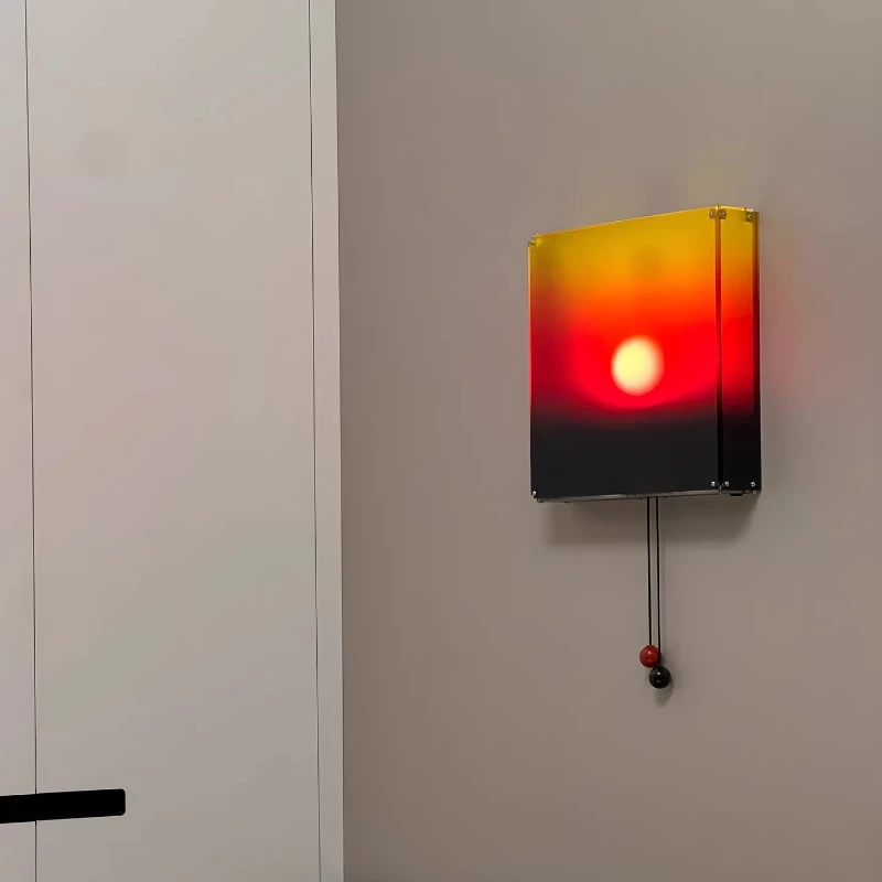Creative Sunset Wall Lamp Manual Adjustment for Sunrise Sunset Entrance Painting Atmosphere Lamps Charging Bedroom Bedside Light