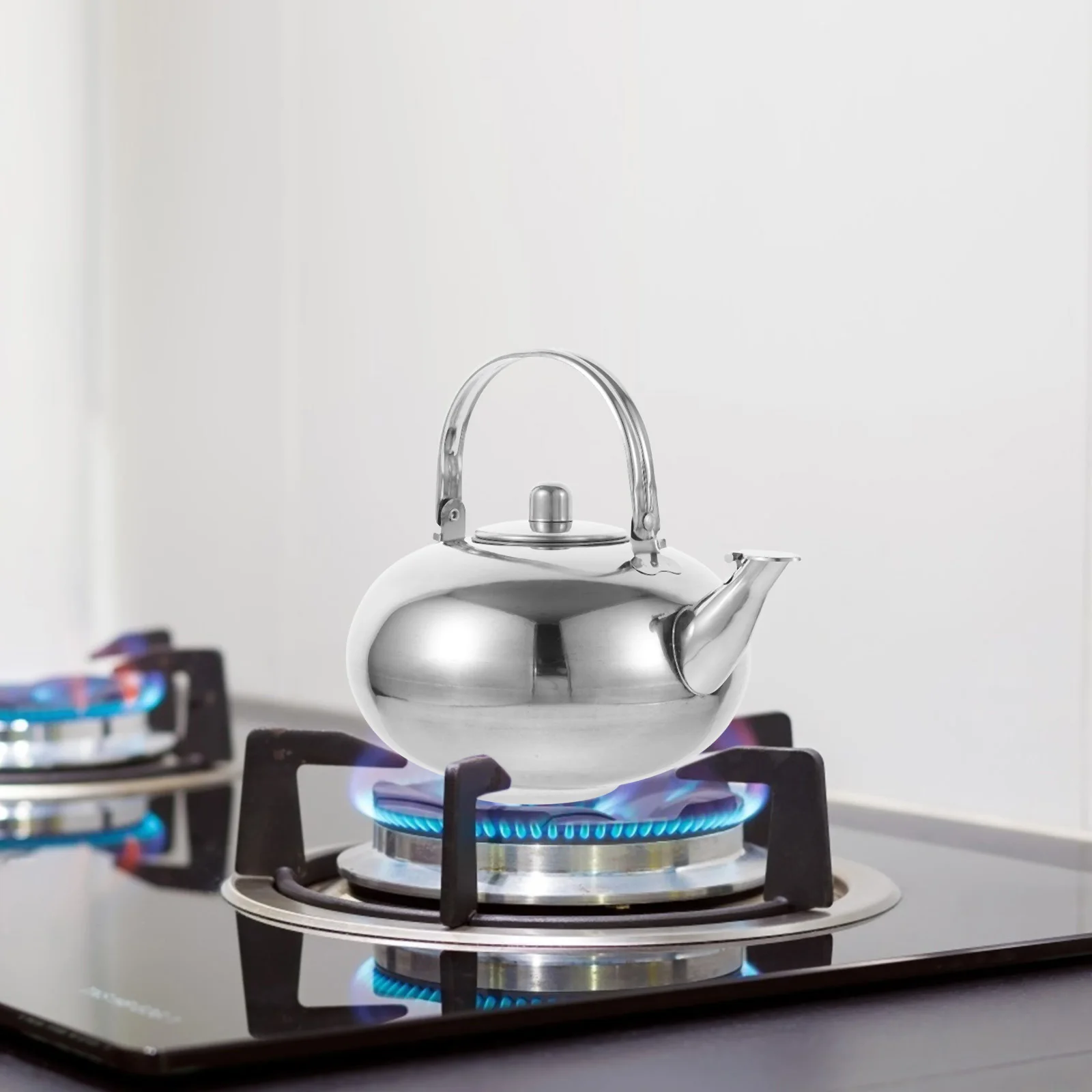 

Stainless Steel Tea Kettle Infuser Comfortable Thickened Handle Large Capacity Stove Top Coffee Pot Whistling Teakettle