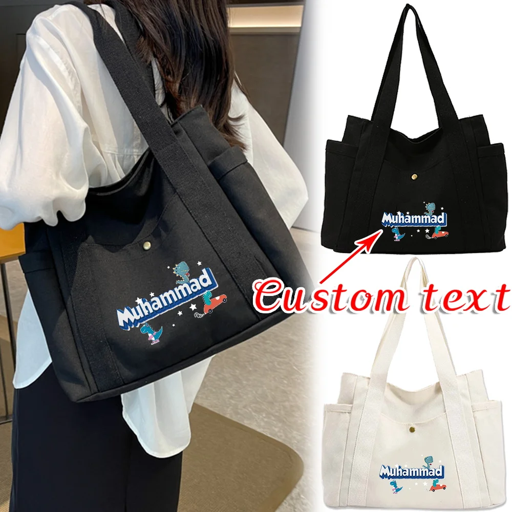 

Personalized Customization Name Women's Shoulder Bag Large Capacity Shopping Bag Casual Handbag Commuting Storage Bag