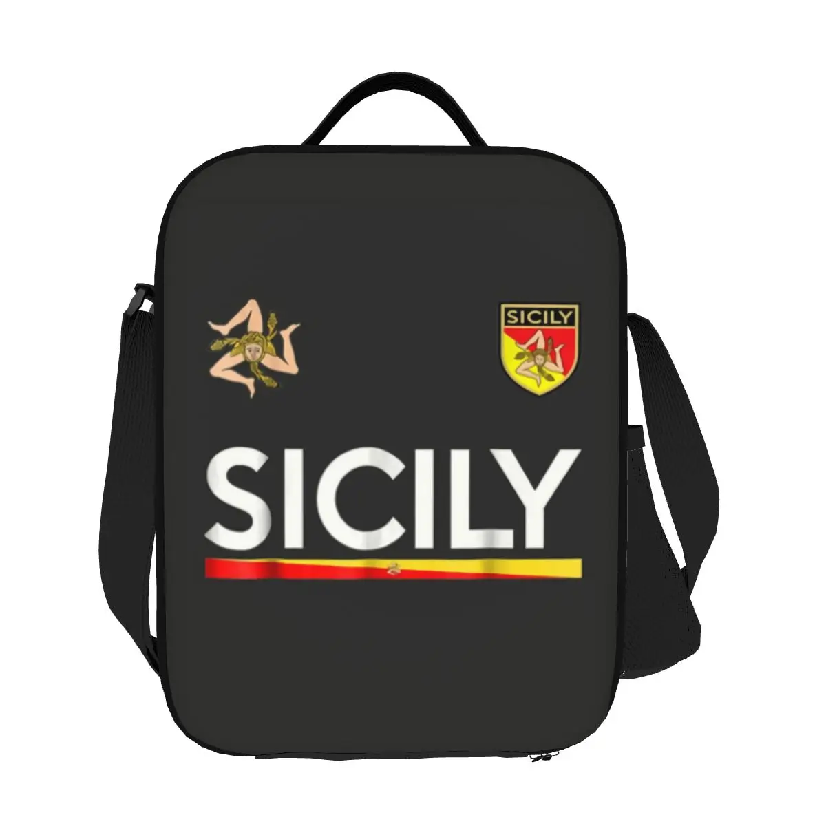 Custom Sicilia Soccer Sicily Italy Football Jersey Lunch Boxes for Women Italian Thermal Cooler Food Insulated Lunch Bag Office