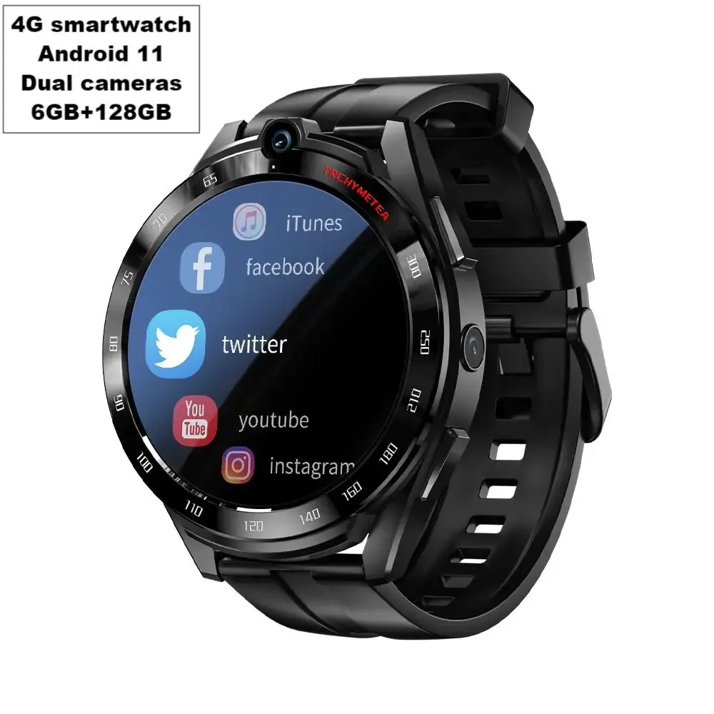 4G LTE Android 11 Fashion Smart Watch APPLLP 4 PRO 1.6 Inch Full Touch Screen 6+128G Dual Camera Smart Watches