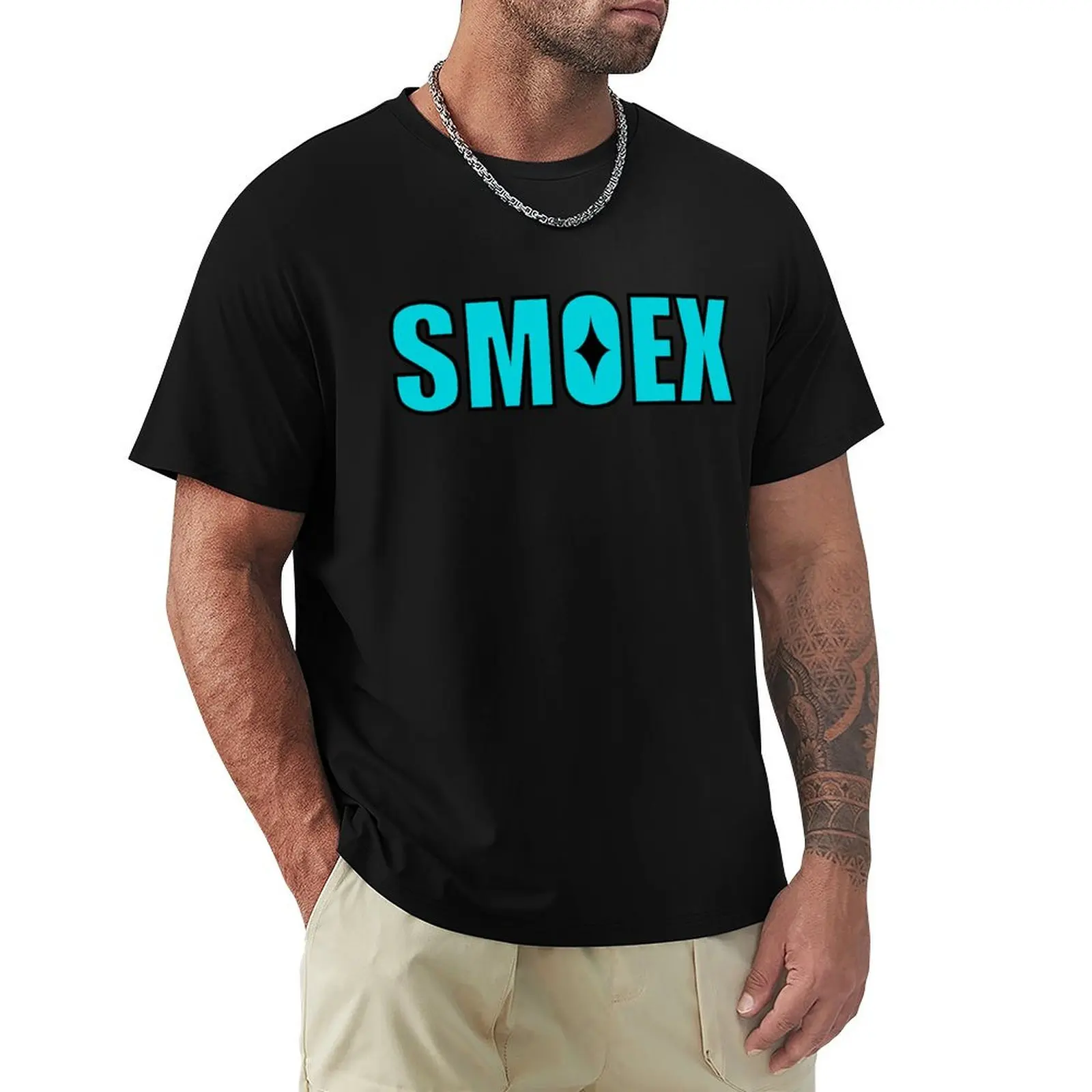 SMOEX teal T-Shirt man graphic t shirt T-Shirt