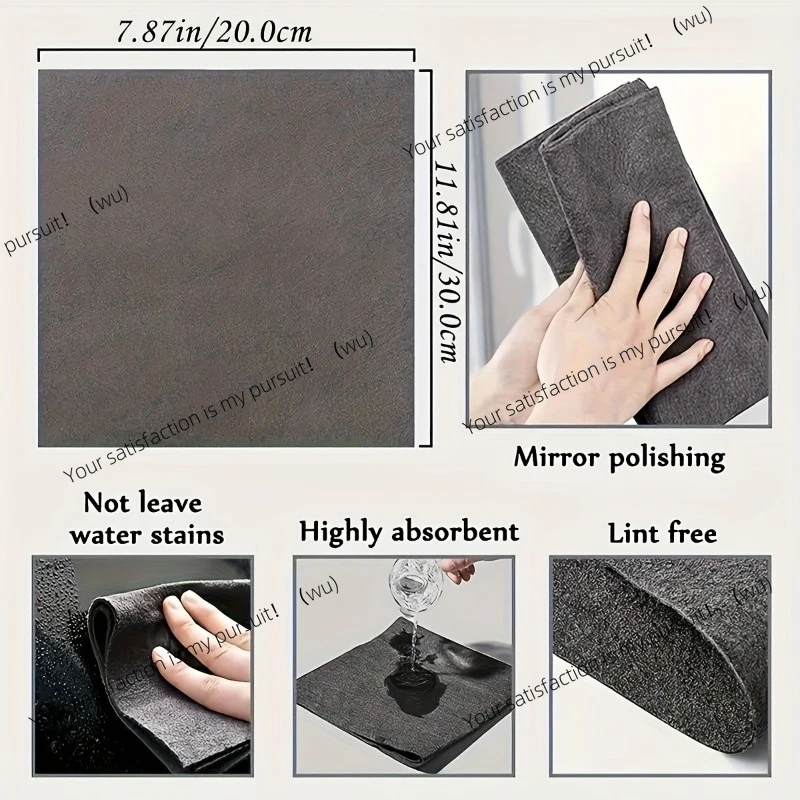 Magic Glass Cleaning Cloth-Thickened Streak-Free Towel, Reusable Dual-Sided Eraser for Kitchen Windows, No Watermark Home Tool