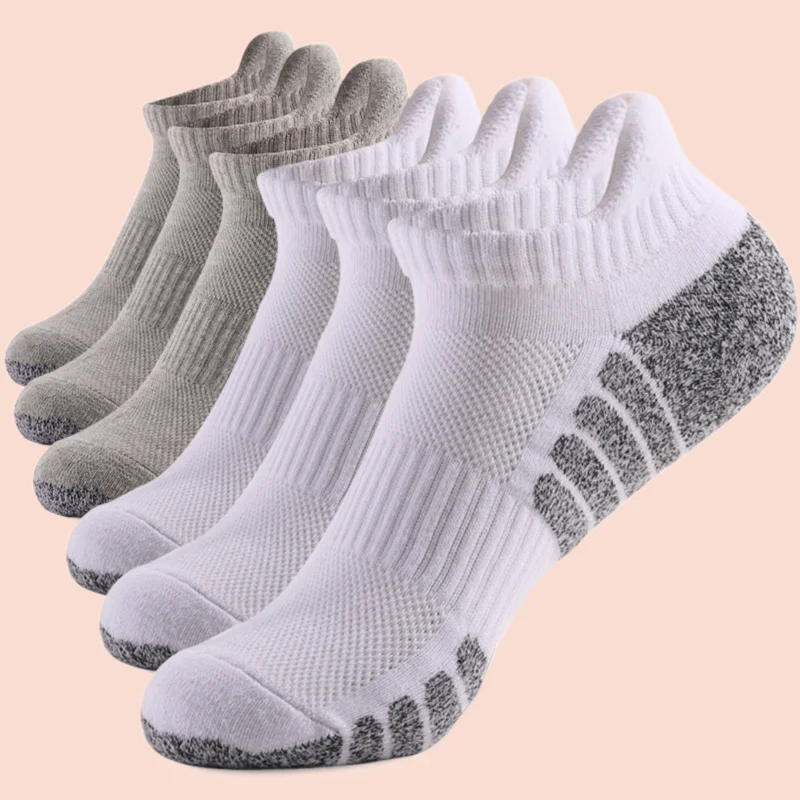 5/10 Pairs High Quality Thickened Towel Bottom Running Socks Mesh Boat Socks Non-slip Breathable Sports Socks Low Cut Socks