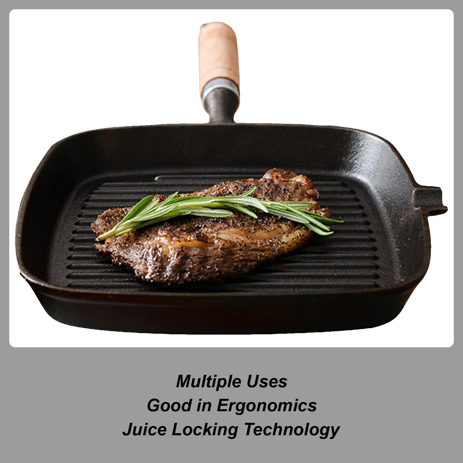

Steak Pan Square Steak Frying Pan For Camping Heat Resistant Ergonomic Kitchen Cookware Portable Cooking Griddle For Restaurant