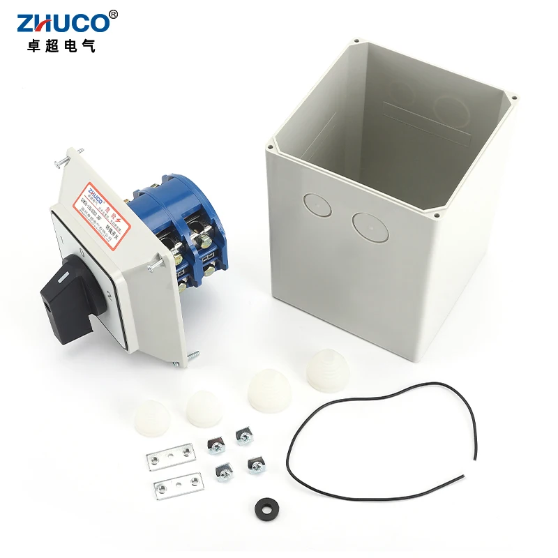 ZHUCO SZW26/LW26-125 125A  2 Phase 3 Position Cam Generator Transfer Changeover Switch With Waterproof And Dustproof Seal Box