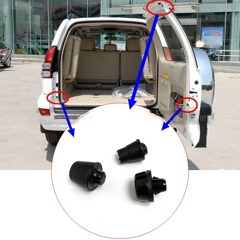 3pcs For Toyota Land Cruiser Prado LC120 2003-2009 Rear Trunk Tailgate Dampers buffer pad bump stop Shock Rubber