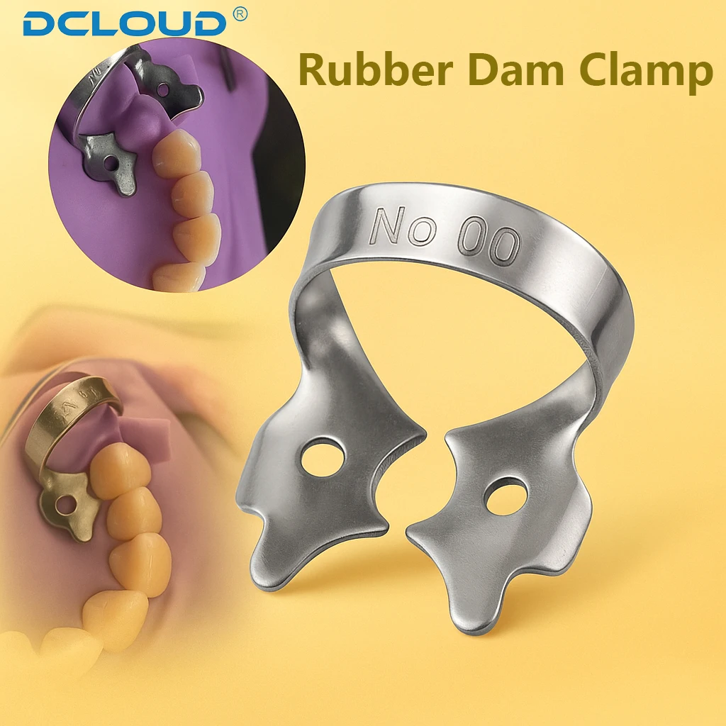 

1Pc Dental Restoration Rubber Dam Clamp Stainless Steel Latex Rubber Barrier Clips Orthodontics Frame Holder for Molar Teeth