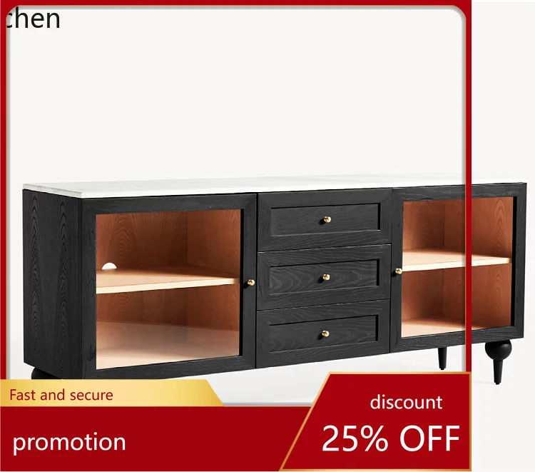 

HT Retro Solid Wood TV Cabinet Living Room Home Storage Cabinet TV Stand