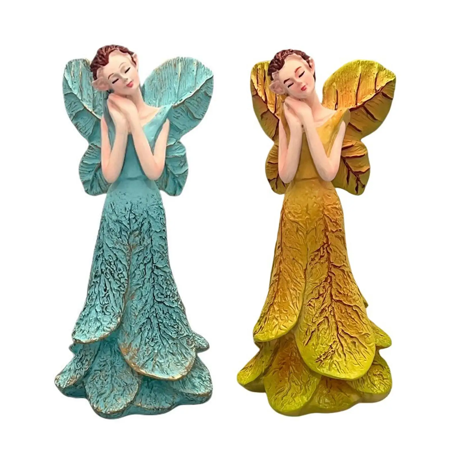 

Flower Fairy Statue Decorative Figurine Art Crafts Desktop Ornament Girl Figure for Bedroom Living Room Office Wedding Gift