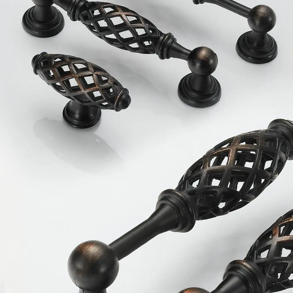 Classic Hollow Birdcage Furniture Handles Antique Bronze Pulls For YiJia Drawer Cabinet Cupboard Wardrobe Door Knobs