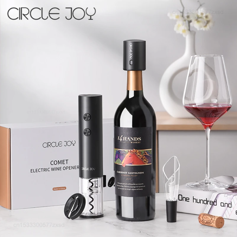 Circle Joy 4 in 1 Electric Automatic Wine Opener Set Quick Bottle Opening Household Outdoor Camping Kitchen Accessories Gift set