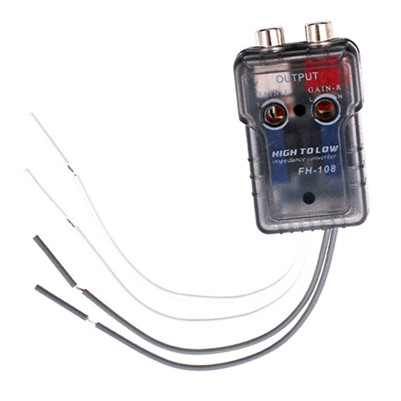 High Level Speaker Signal to Low Level RCA Adapter Car High to Low Subwoofer Converter