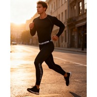 Fanceey Winter Thermal Men Underwear Set Warm Compression Base Layer Long Johns Gym Sports Full Body Suit Autumn