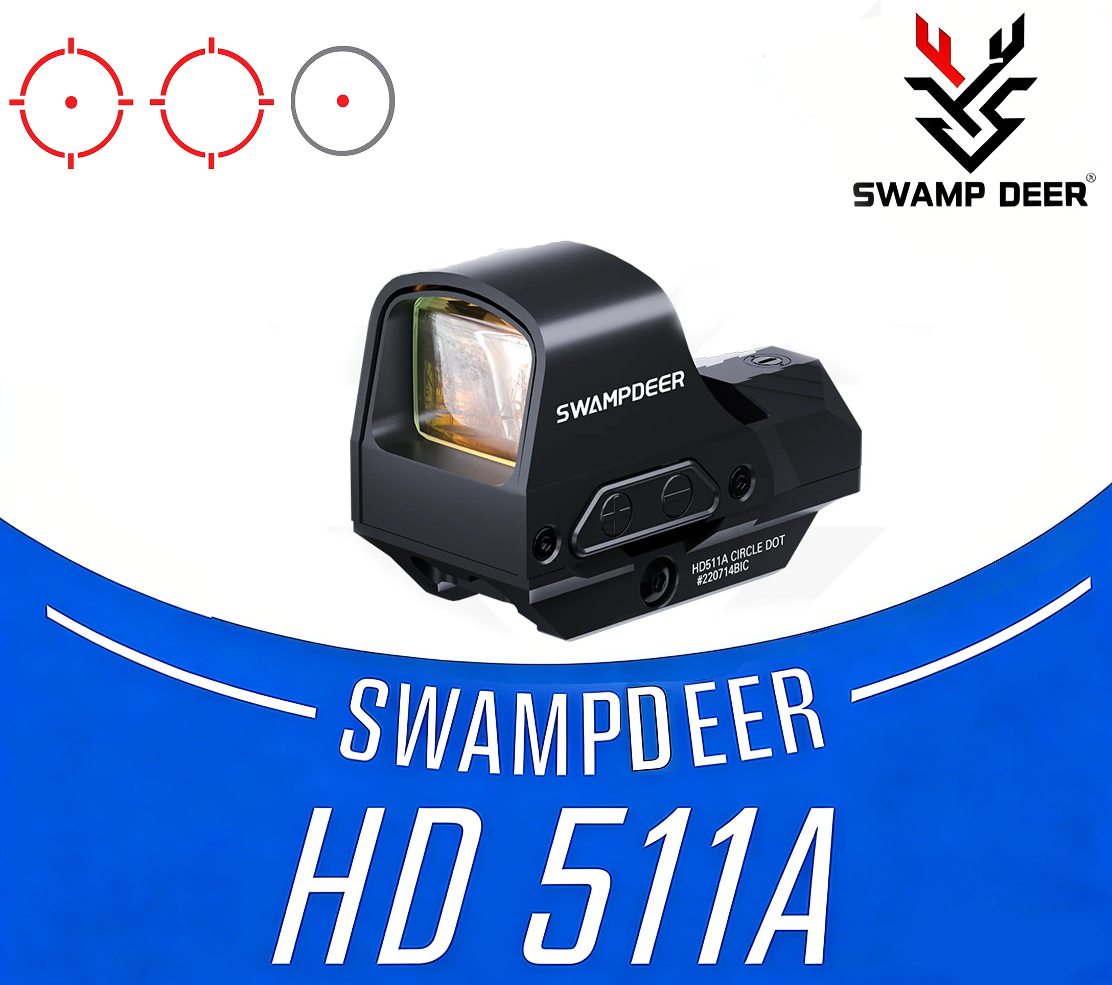 

SWAMPDEER 511A Holographic Red Dot Sight optical reflex rifle sight for 20mm Rail Mounts&Quick-Release Mount.