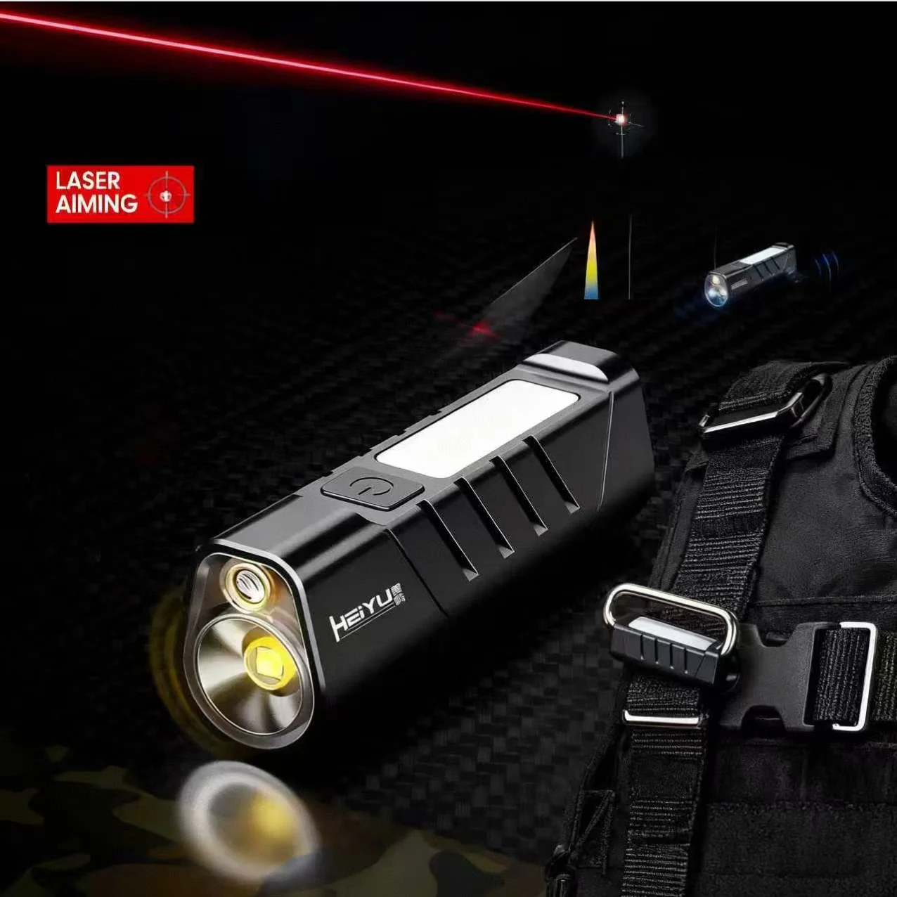 

SKYRAY LaserStrike SM55 - 600LM Red Laser EDC Flashlight with Magnetic Base for Camping & Night Navigation