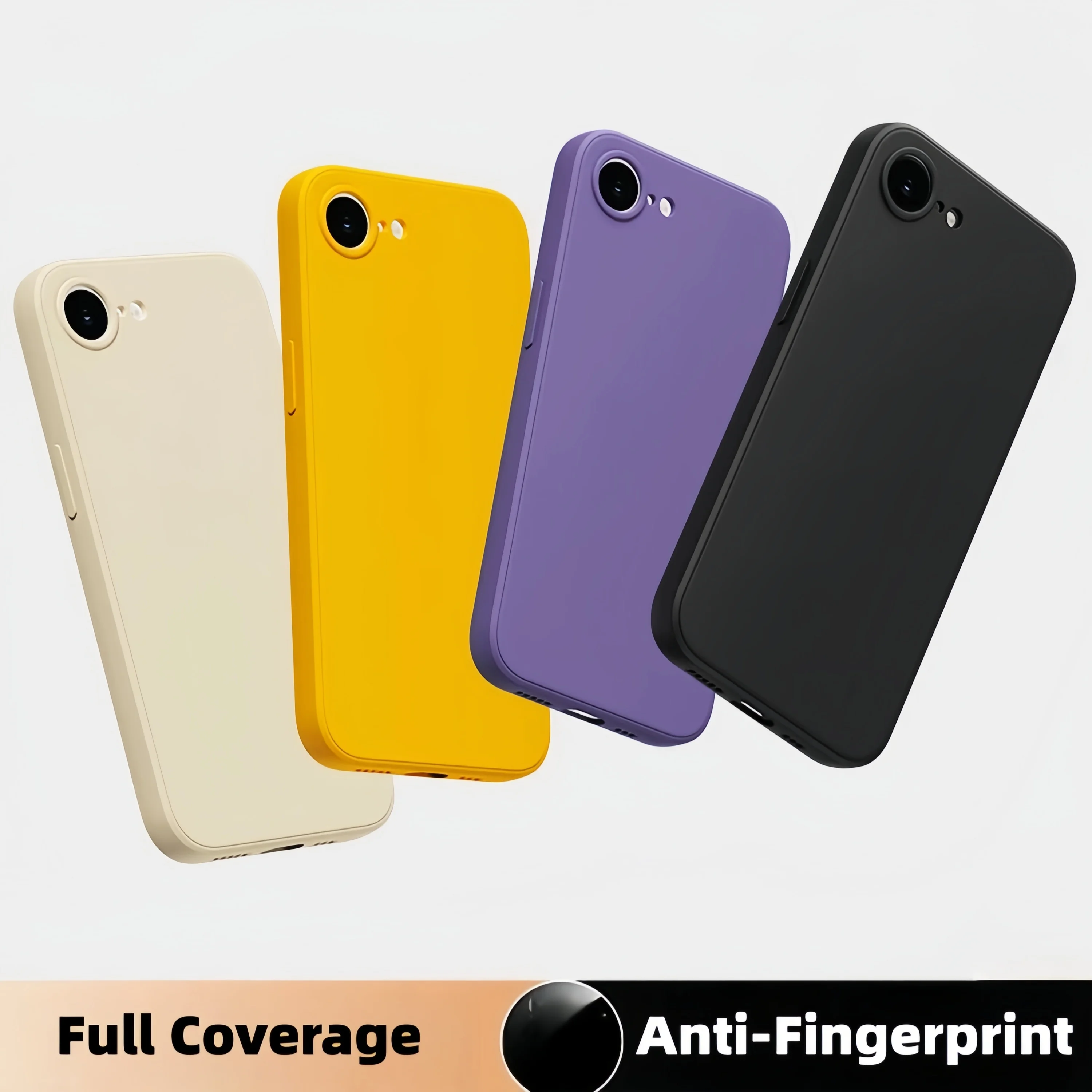 Modische Einfarbige Stoßfeste Schutzhülle aus Flüssigsilikon für iPhone 17e/16e/SE2022/SE2020/8/7/8+/7+/Xs Max/XR/XS/X – Detail 2