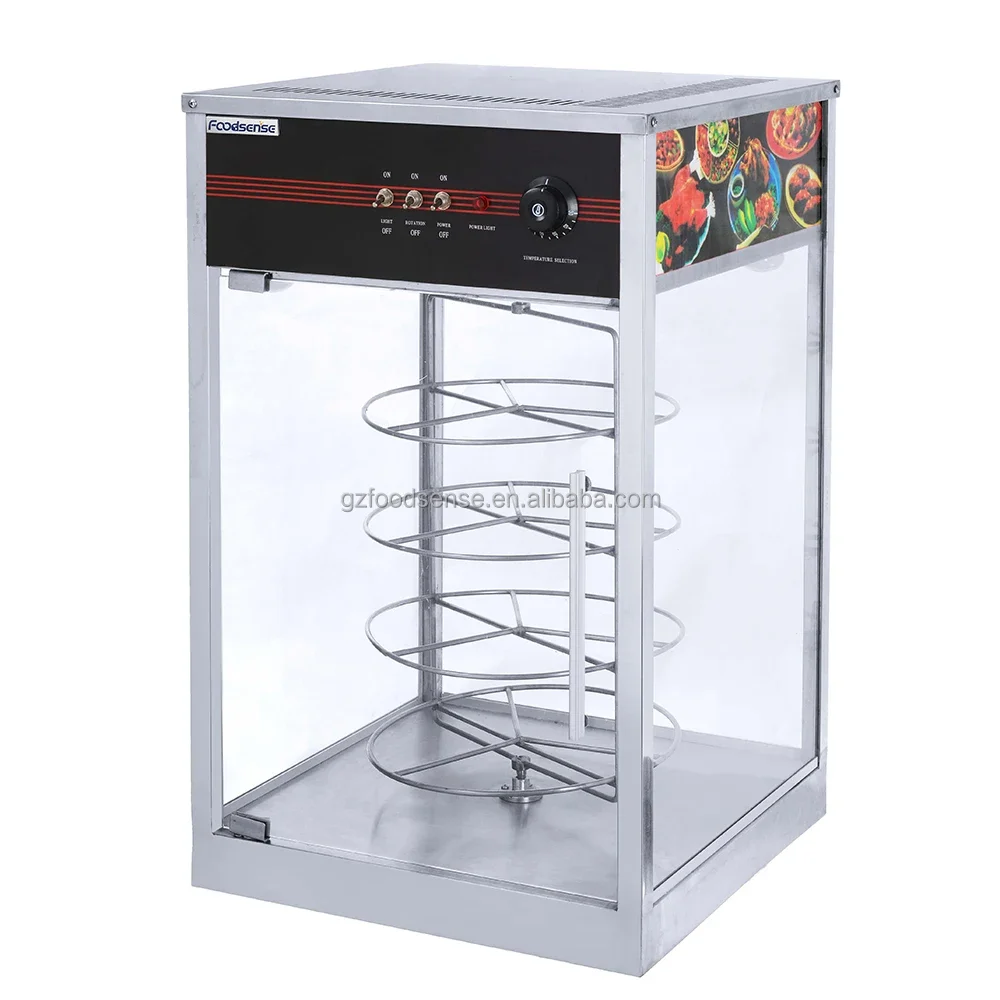 Komersial Stainless Steel 0,65kw listrik restoran digunakan Pie Display hangat untuk dijual