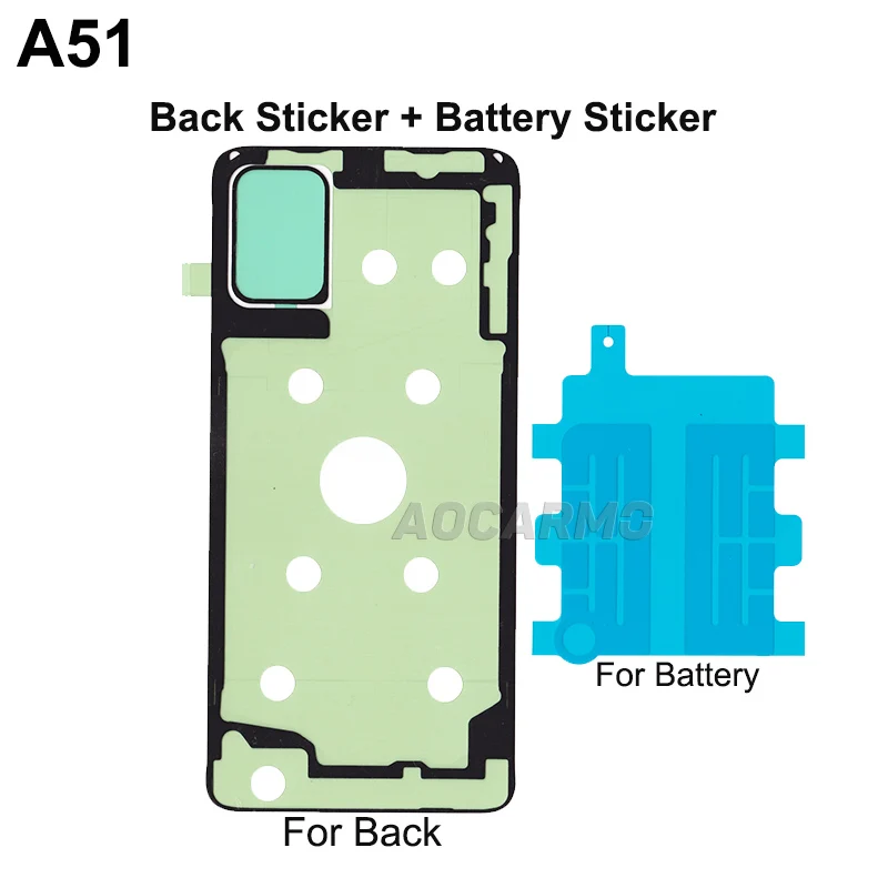 Aocarmo For Samsung Galaxy A51 A71 SM-A7160 SM-A5160 Back Cover Adhesive Battery Sticker Glue Replacement Parts