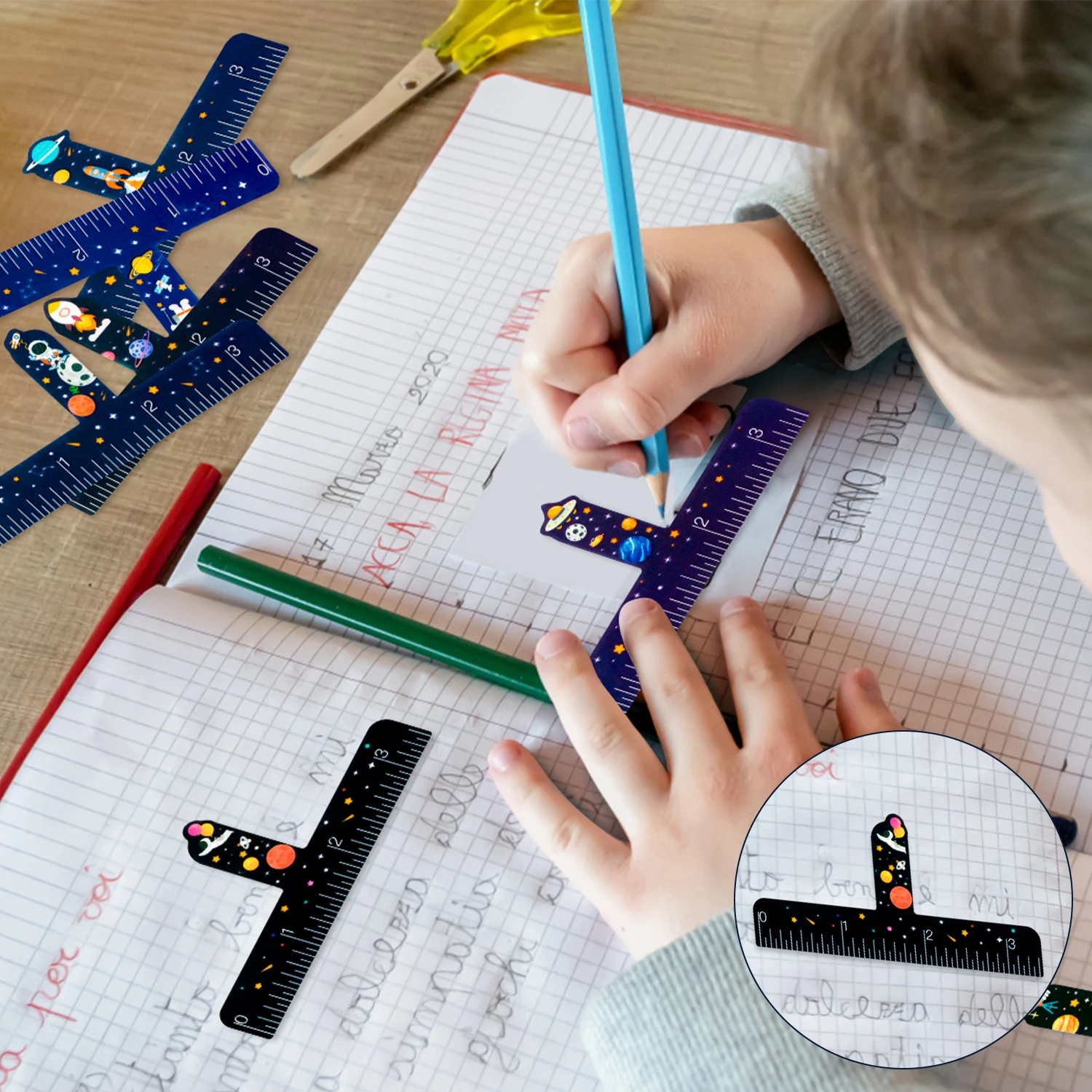 Word Spacing card 36pcs caliper Bookmark Stationery Measuring ruler Cosmic Drawing Drawing Math Tool Writing Mini portable child