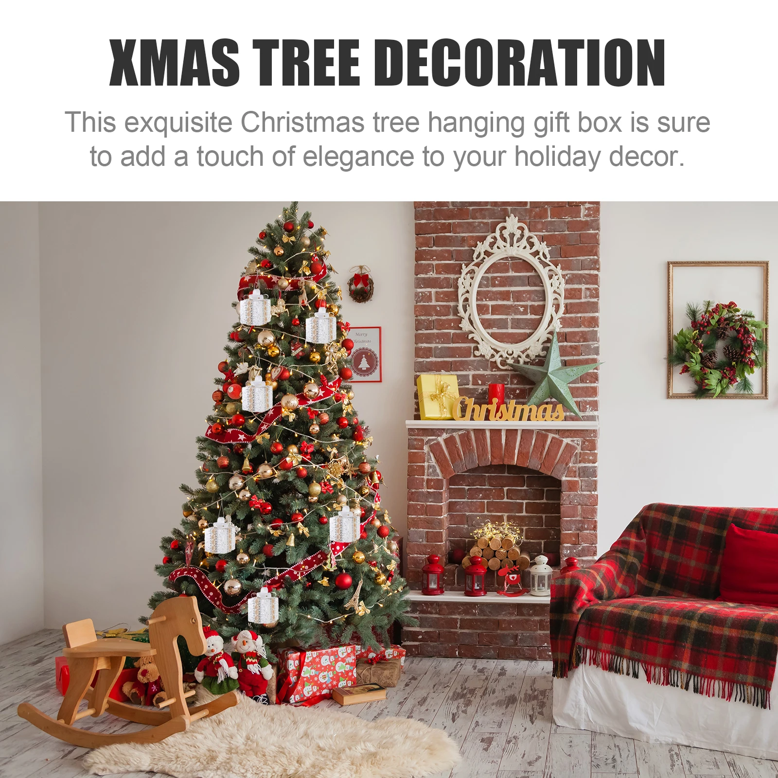 

3 Pcs Christmas Gift Box Pendant Present Ornaments Packaging Boxes Tree Hanging Decors Tiny Decoration