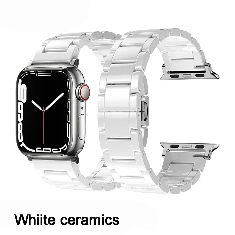 Ceramic Metal strap for Apple watch Ultra 49mm 8 7 45mm 41mm Replacement bracelet Wristband for iwatch 6 5 4 3 SE 44mm 42mm 40mm tandorio 200m diver automatic watch for men pvd case 41mm dial date nh35 movement ceramic bezel steel or rubber strap