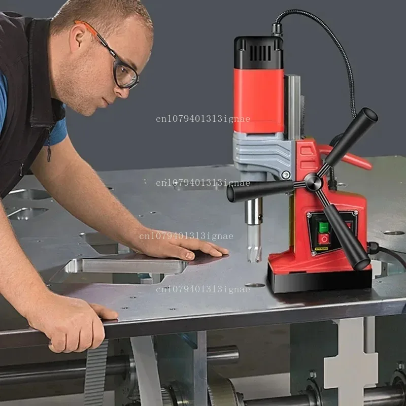 AX13 -220V high power magnetic drill small tapping strong magnetic suction bench drill hollow drilling machine