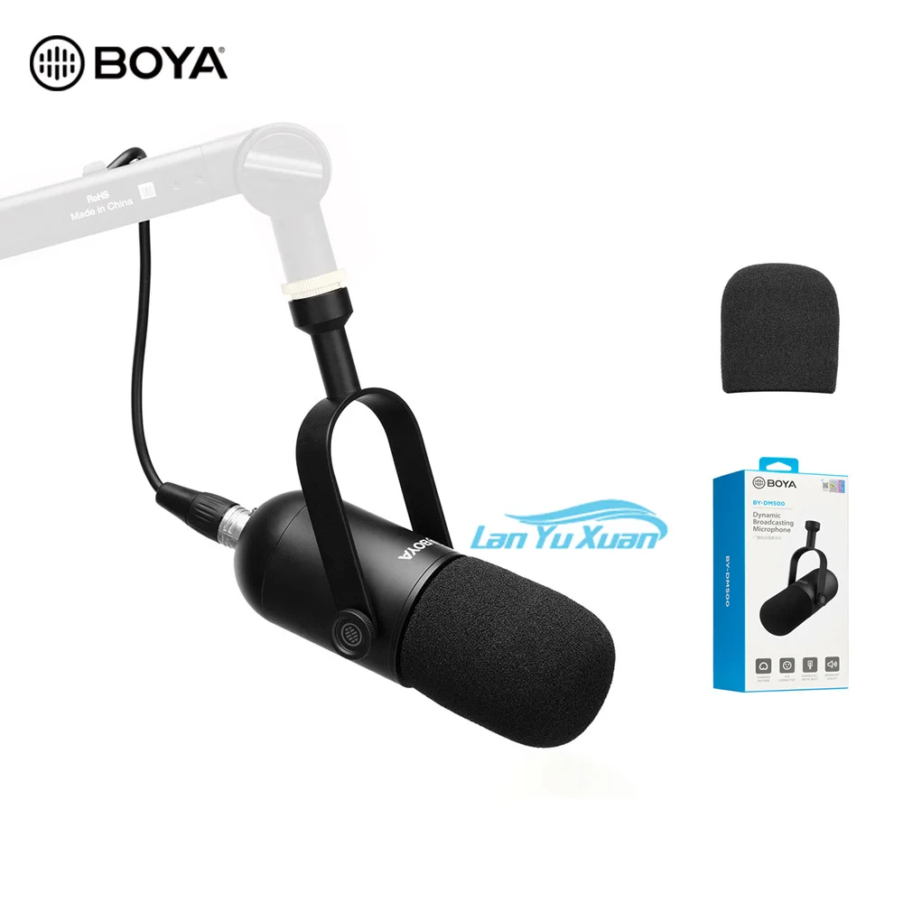 BOYA BY-DM50 Cardioid Dynamic Microphone Hanging Mic for Computer Live Streaming Vocals Recording Studio Performance