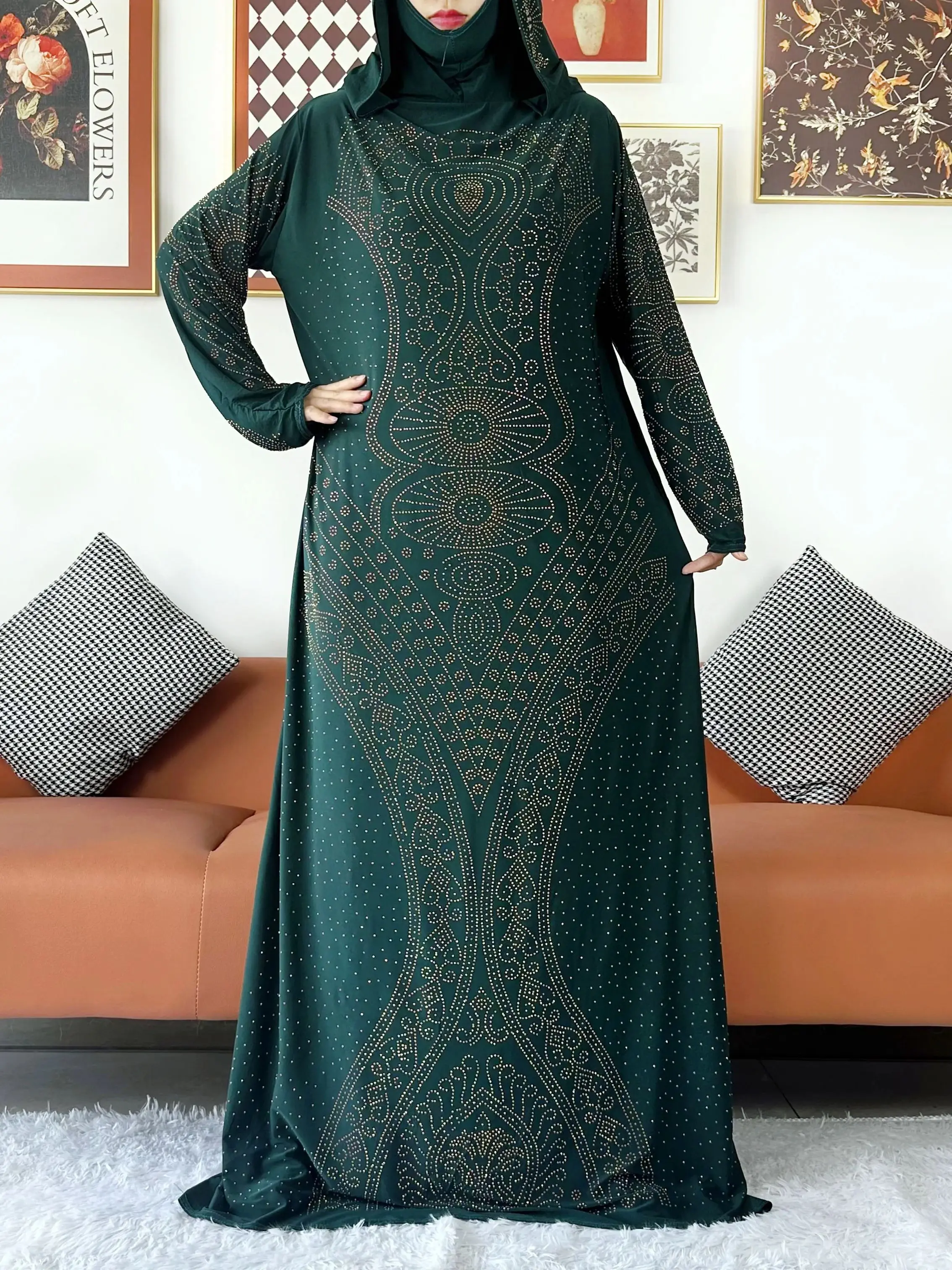 Moslim Dame Gebed Kaftan Capuchon Jurk Kalkoen-Afrikaanse Maxi Gewaad Met Hijab Dubai Arab Abaya Islam Kleding Ramadan Hoed Joint