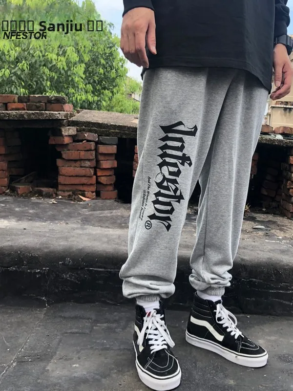 

Loose Fit Printed Spor Streetwear Summer Thin Hanging Pants Casual Long Trousers Tee Nine Wood Youthful Energy Sle