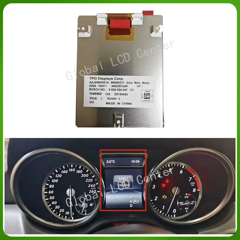 AAJ048K001A Original 4.8 inch LCD Display Screen For Benz W166 W164 GL350 GL450 ML350 Instrument Cluster Dashboard LCD