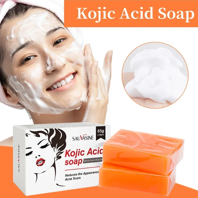 Kojic Acid Glow Soap Facial Deep Cleaning Even Skin Tone Skin Lightening Soap Oil Control Moisturizing women Skin Care 65g x2