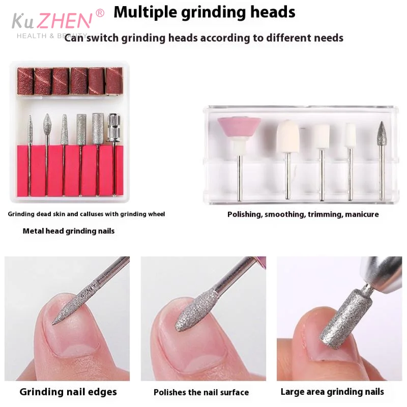 16000 دورة في الدقيقة المهنية الكهربائية مسمار الحفر آلة عالية السرعة مسمار ساندر ل مانيكير قاطعة المطحنة مجموعة هلام أداة إزالة طلاء الأظافر #4