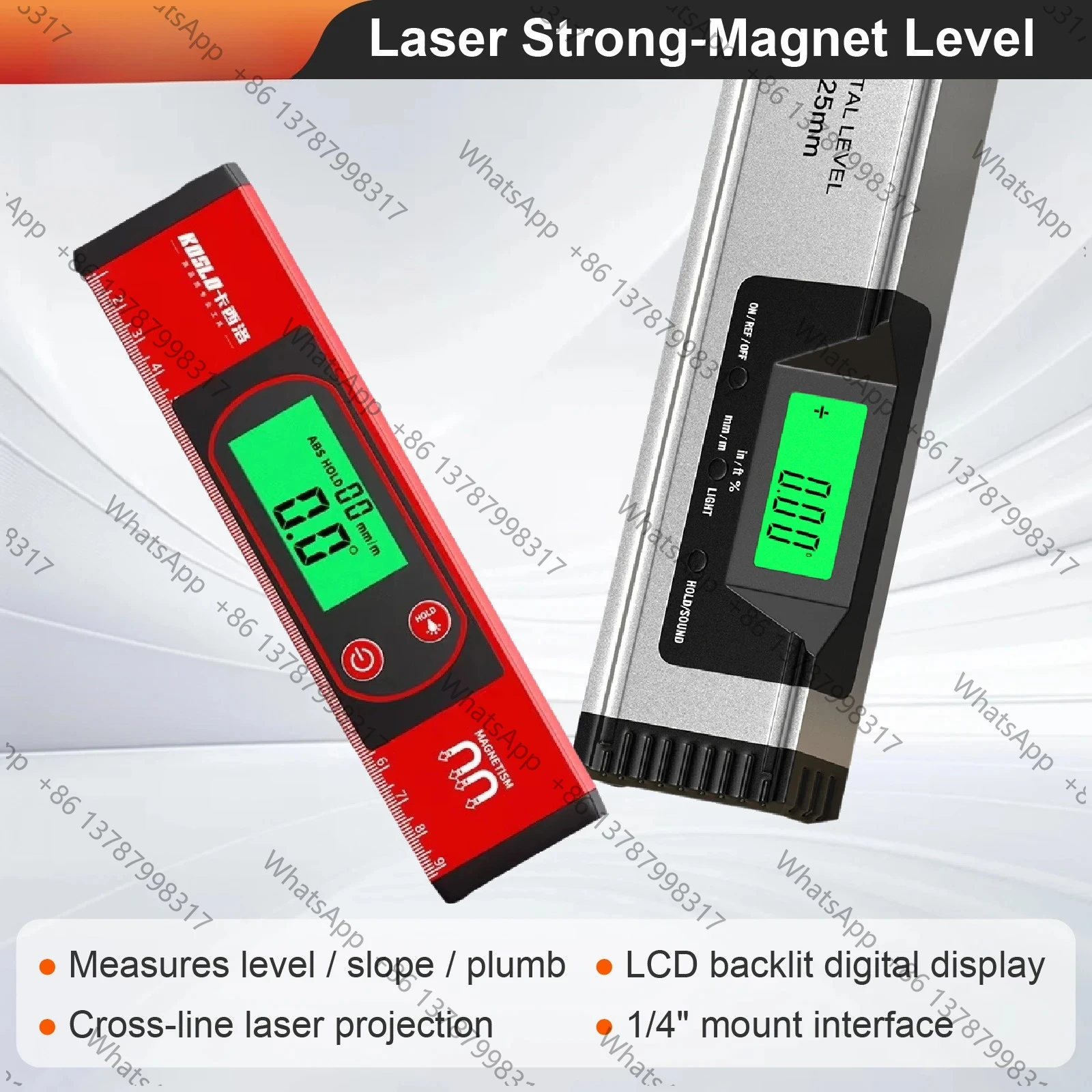 Magnetic Digital Level Gauge Electronic Angle Finder LCD Inclinometer 360° Protractor for Construction Wall Tile Tilt Meter