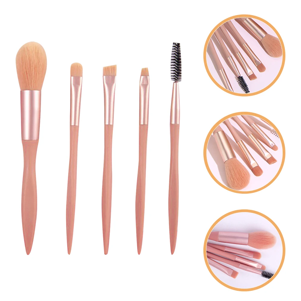 

5Pcs Makeup Brush Set Portable Powder Eyeshadow Face Brushes Professional Blending Foundation Contour Brush Kit