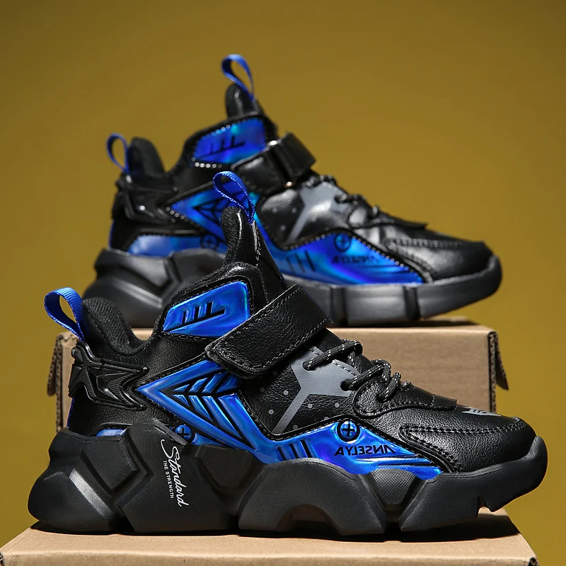 

2025 хит продаж, осенне-зимняя кожаная детская спортивная обувь, уличные амортизирующие кроссовки, легкая повседневная обувь