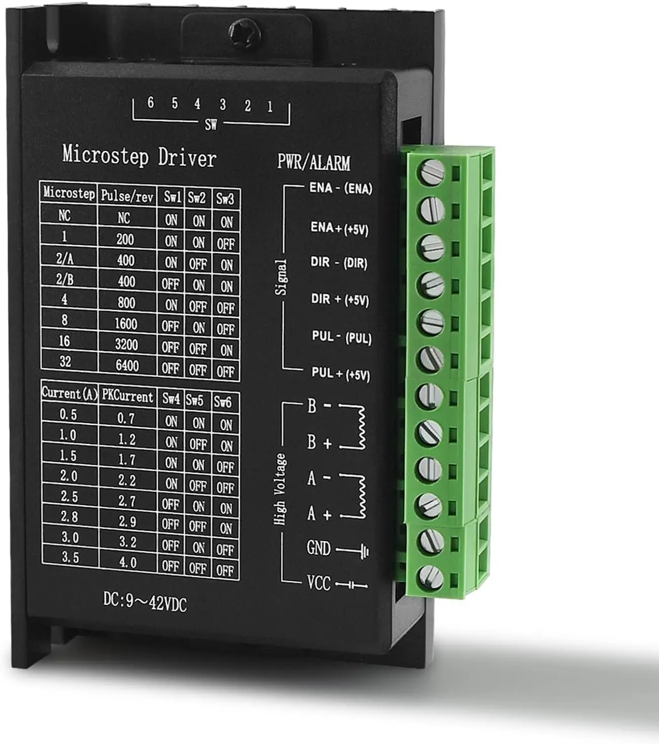 TB6600 Stepper Motor Driver 4A 9~42V TTL 32 Micro-Step CNC 1 Axis NEW 2 or 4 Phase of Stepper Moto 42,57,86